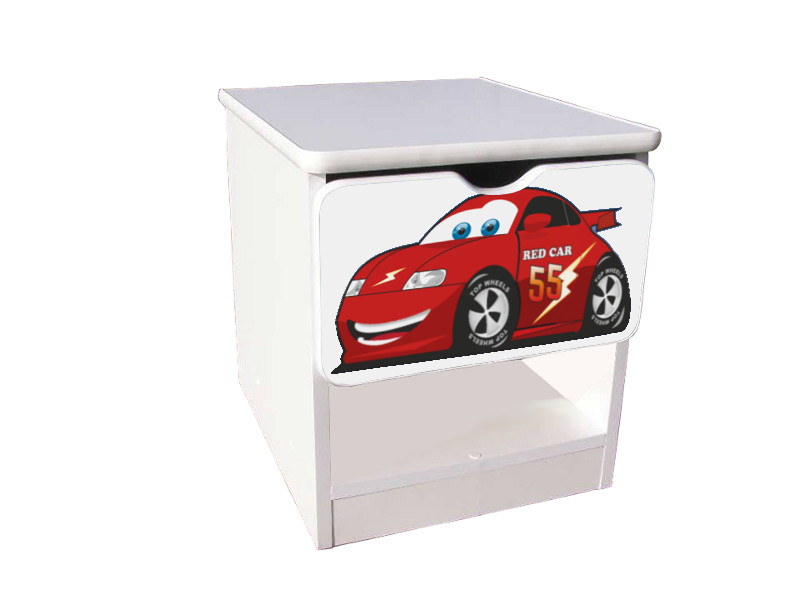 Becks nočný stolík Auto červené